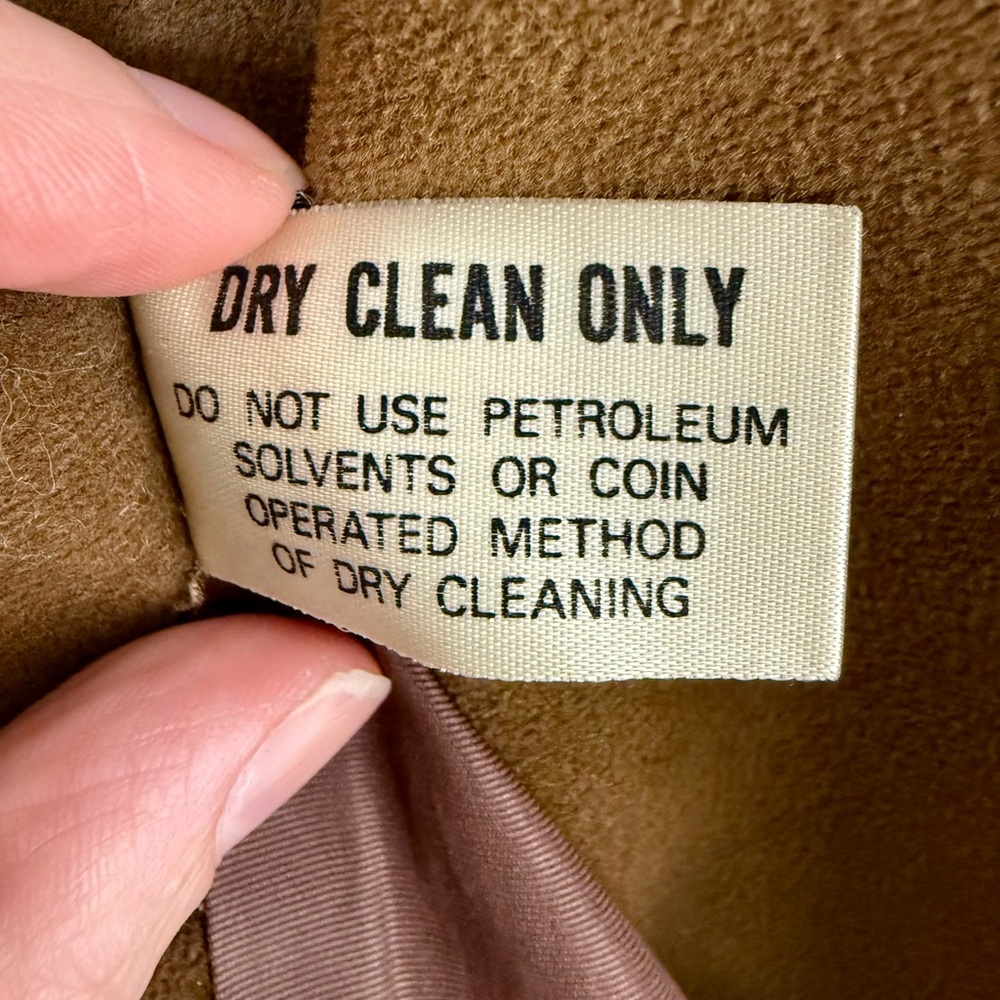 Vintage Suede Classic Brown Double-Breasted Women's Pea Coat | M - Picture 3 of 6